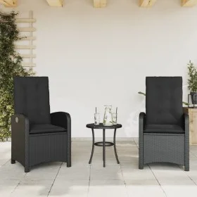 Garden recliners cushions 2 pcs black synthetic rattan by , Garden chairs - Ref: Foro24-365169, Price: 240,19 €, Discount: %