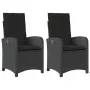 Garden recliners cushions 2 pcs black synthetic rattan by , Garden chairs - Ref: Foro24-365169, Price: 240,19 €, Discount: %