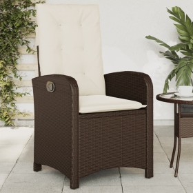 Garden recliner with brown synthetic rattan cushions by , Garden chairs - Ref: Foro24-365162, Price: 113,81 €, Discount: %