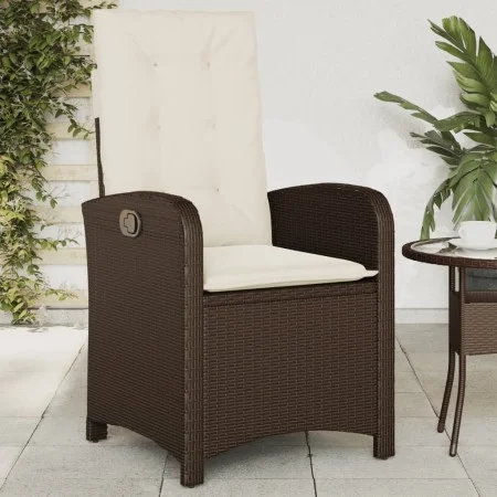 Gartenliege mit braunen Kissen aus synthetischem Rattan von , Gartenstühle - Ref: Foro24-365162, Preis: 131,25 €, Rabatt: %