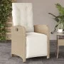 Gartenliege mit Fußstütze aus beigem PE-Rattan von , Gartenstühle - Ref: Foro24-365188, Preis: 136,86 €, Rabatt: %