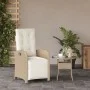 Gartenliege mit Fußstütze aus beigem PE-Rattan von , Gartenstühle - Ref: Foro24-365188, Preis: 136,86 €, Rabatt: %