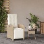 Gartenliege mit Fußstütze aus beigem PE-Rattan von , Gartenstühle - Ref: Foro24-365188, Preis: 131,99 €, Rabatt: %