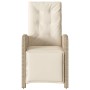 Garden recliner with footrest in beige PE rattan by , Garden chairs - Ref: Foro24-365188, Price: 131,99 €, Discount: %