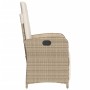 Garden recliner with footrest in beige PE rattan by , Garden chairs - Ref: Foro24-365188, Price: 131,99 €, Discount: %