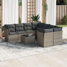 9-piece garden furniture set and gray synthetic rattan cushions by , Garden sets - Ref: Foro24-3249159, Price: 541,27 €, Disc...