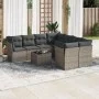 Set de muebles de jardín 9 pzas y cojines ratán sintético gris de , Conjuntos de jardín - Ref: Foro24-3249159, Precio: 540,85...