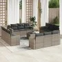 Garden sofa set with cushions 13 pieces gray synthetic rattan by , Modular outdoor sofas - Ref: Foro24-3251117, Price: 927,28...