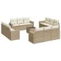 Garden sofa set with cushions 13 pieces beige synthetic rattan by , Modular outdoor sofas - Ref: Foro24-3251115, Price: 1,00 ...