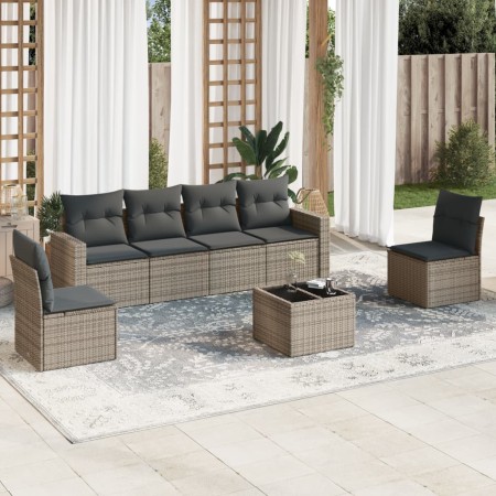 7-piece garden sofa set with gray PE rattan cushions by , Modular outdoor sofas - Ref: Foro24-3251157, Price: 405,69 €, Disco...