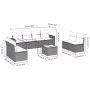 9-teiliges Gartenmöbel-Set und graue synthetische Rattankissen von , Modulare Sofas für den Außenbereich - Ref: Foro24-325119...
