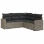 Garden sofa set with cushions 5 pieces gray synthetic rattan by , Modular outdoor sofas - Ref: Foro24-3251287, Price: 334,98 ...