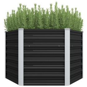 Anthracite gray galvanized steel flowerbed 129x129x77 cm by vidaXL, Pots and planters - Ref: Foro24-45734, Price: 55,19 €, Di...