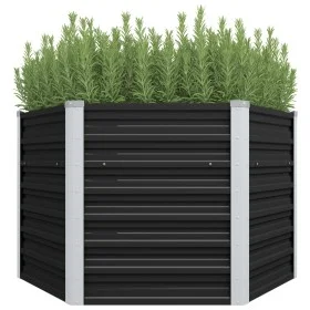 Arriate de acero galvanizado gris antracita 129x129x77 cm de vidaXL, Maceteros y jardineras - Ref: Foro24-45734, Precio: 57,4...