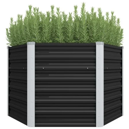 Arriate de acero galvanizado gris antracita 129x129x77 cm de vidaXL, Maceteros y jardineras - Ref: Foro24-45734, Precio: 59,2...