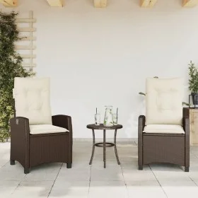 Garden recliners with brown cushions 2 pcs PE rattan by , Garden chairs - Ref: Foro24-365218, Price: 261,47 €, Discount: %