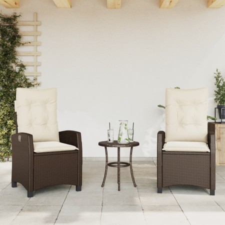 Gartenliegen mit braunen Kissen 2 Stück PE-Rattan von , Gartenstühle - Ref: Foro24-365218, Preis: 245,70 €, Rabatt: %