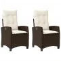 Garden recliners with brown cushions 2 pcs PE rattan by , Garden chairs - Ref: Foro24-365218, Price: 265,79 €, Discount: %