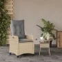 Gartenliege mit beigefarbenen PE-Rattan-Kissen von , Gartenstühle - Ref: Foro24-365213, Preis: 142,93 €, Rabatt: %