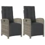 Garden recliners with footrest 2 pcs gray PE rattan by , Garden chairs - Ref: Foro24-365195, Price: 303,40 €, Discount: %