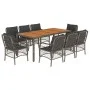 Set comedor jardín 9 pzas y cojines ratán sintético gris de , Conjuntos de jardín - Ref: Foro24-3212053, Precio: 934,82 €, De...