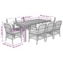 Set comedor jardín 9 pzas y cojines ratán sintético gris de , Conjuntos de jardín - Ref: Foro24-3212053, Precio: 848,26 €, De...