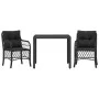 Mesita y sillas con cojines 3 piezas ratán sintético negro de , Conjuntos de jardín - Ref: Foro24-3212024, Precio: 288,78 €, ...