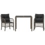 Garden chairs and table with cushions 3 pieces gray PE rattan by , Garden sets - Ref: Foro24-3212030, Price: 270,22 €, Discou...