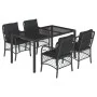 5-piece garden furniture set with black synthetic rattan cushions by , Garden sets - Ref: Foro24-3212026, Price: 518,61 €, Di...