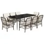 Set comedor para jardín 9 pzas y cojines ratán sintético marrón de , Conjuntos de jardín - Ref: Foro24-3212116, Precio: 1,00 ...