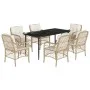 7-piece garden dining set with beige synthetic rattan cushions by , Garden sets - Ref: Foro24-3212142, Price: 887,97 €, Disco...