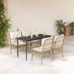 5-piece garden dining set with beige synthetic rattan cushions by , Garden sets - Ref: Foro24-3212140, Price: 607,71 €, Disco...