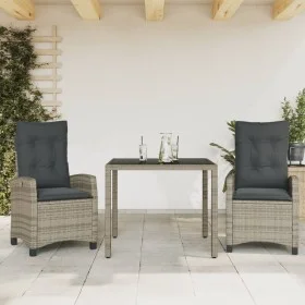 3-piece garden dining set with gray synthetic rattan cushions by , Garden sets - Ref: Foro24-3212644, Price: 383,90 €, Discou...