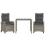 3-piece garden dining set with gray synthetic rattan cushions by , Garden sets - Ref: Foro24-3212644, Price: 329,80 €, Discou...
