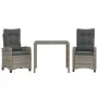 3-piece garden dining set with gray synthetic rattan cushions by , Garden sets - Ref: Foro24-3212644, Price: 383,90 €, Discou...