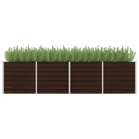Braunes Blumenbeet aus verzinktem Stahl, 320 x 80 x 77 cm von vidaXL, Töpfe und Pflanzgefäße - Ref: Foro24-45715, Preis: 114,...