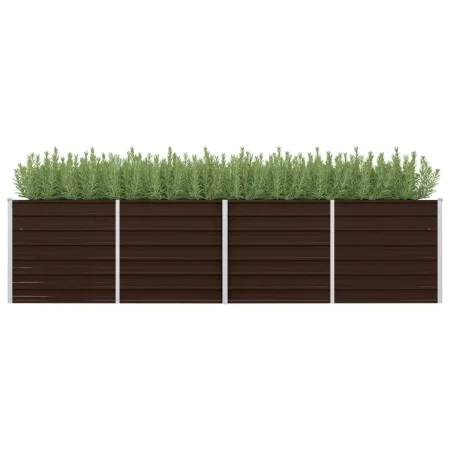 Braunes Blumenbeet aus verzinktem Stahl, 320 x 80 x 77 cm von vidaXL, Töpfe und Pflanzgefäße - Ref: Foro24-45715, Preis: 123,...