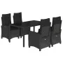 Set de muebles jardín 5 pzas con cojines ratán sintético negro de , Conjuntos de jardín - Ref: Foro24-3212638, Precio: 707,83...
