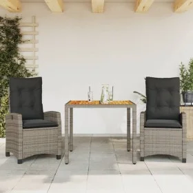 3-piece garden dining set with gray synthetic rattan cushions by , Garden sets - Ref: Foro24-3212671, Price: 409,28 €, Discou...