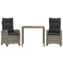 3-piece garden dining set with gray synthetic rattan cushions by , Garden sets - Ref: Foro24-3212671, Price: 363,58 €, Discou...