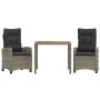 3-piece garden dining set with gray synthetic rattan cushions by , Garden sets - Ref: Foro24-3212671, Price: 409,28 €, Discou...