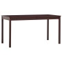 Dark brown pine wood dining table 140x70x73 cm by vidaXL, Kitchen and dining tables - Ref: Foro24-283401, Price: 129,08 €, Di...
