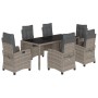 Garten-Essgruppe 7-teilig und graue synthetische Rattankissen von , Gartensets - Ref: Foro24-3212650, Preis: 859,00 €, Rabatt: %