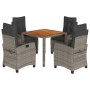 5-piece garden dining set with gray synthetic rattan cushions by , Garden sets - Ref: Foro24-3212673, Price: 631,55 €, Discou...