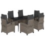 Garden dining set 7 pieces and gray synthetic rattan cushions by , Garden sets - Ref: Foro24-3212788, Price: 862,48 €, Discou...