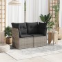 Garden sofa with cushions 2 seater gray synthetic rattan by , Outdoor sofas - Ref: Foro24-366137, Price: 141,53 €, Discount: %
