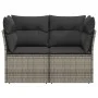Gartensofa mit Kissen, 2-Sitzer, graues synthetisches Rattan von , Outdoor-Sofas - Ref: Foro24-366137, Preis: 144,37 €, Rabat...
