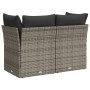 Gartensofa mit Kissen, 2-Sitzer, graues synthetisches Rattan von , Outdoor-Sofas - Ref: Foro24-366137, Preis: 146,11 €, Rabat...