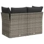 Gartensofa mit Kissen, 2-Sitzer, graues synthetisches Rattan von , Outdoor-Sofas - Ref: Foro24-366137, Preis: 144,37 €, Rabat...