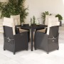 5-teiliges Gartenmöbel-Set mit schwarzen synthetischen Rattankissen von , Gartensets - Ref: Foro24-3212627, Preis: 536,67 €, ...
